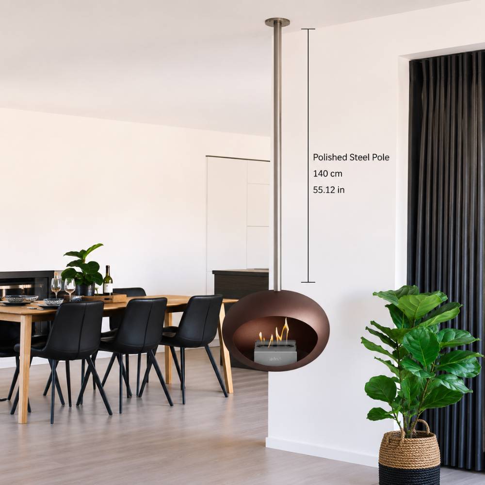 Mocca-Polished Steel Pole 140 cm 55.12 in 800182