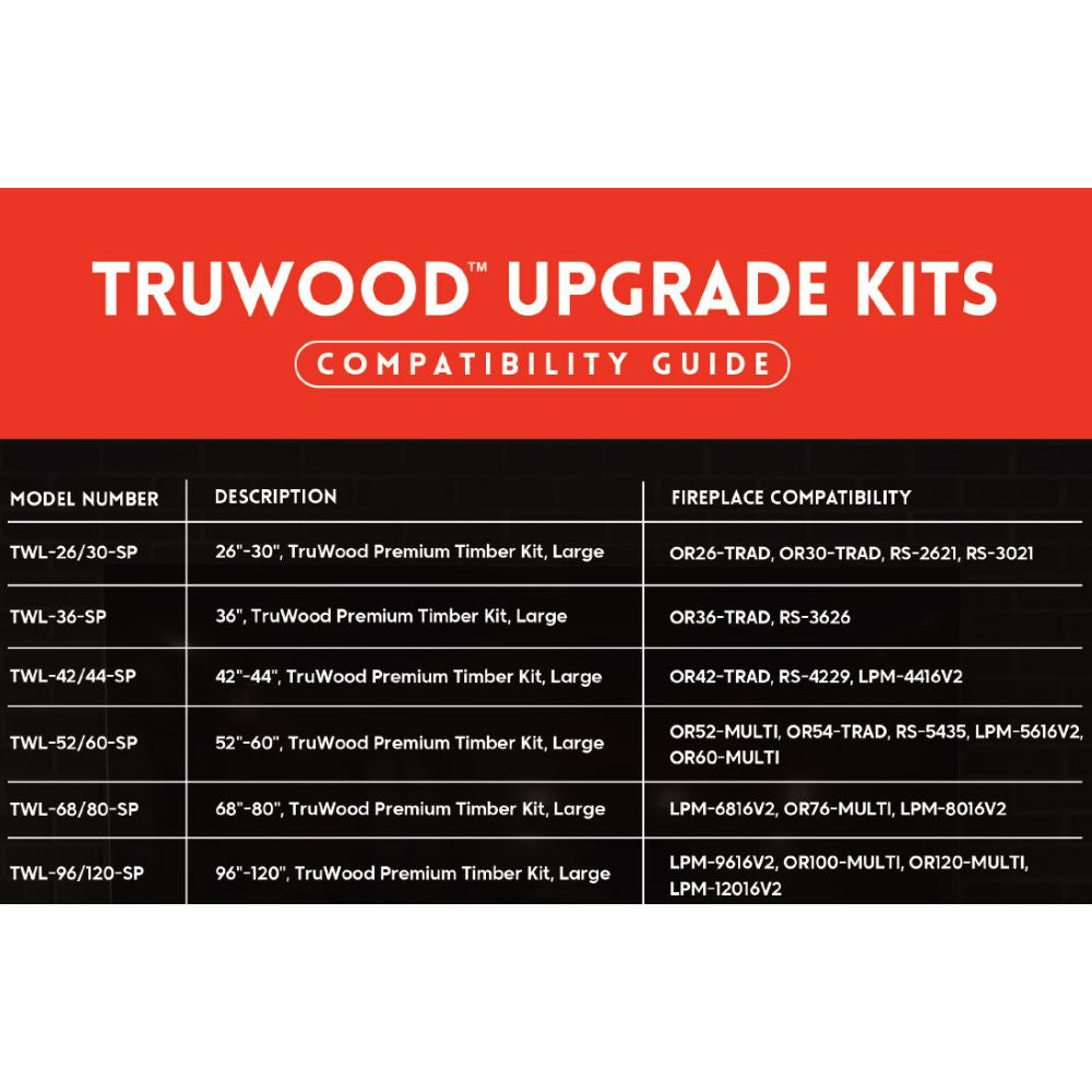 Modern Flames TruWood Compatibility Chart