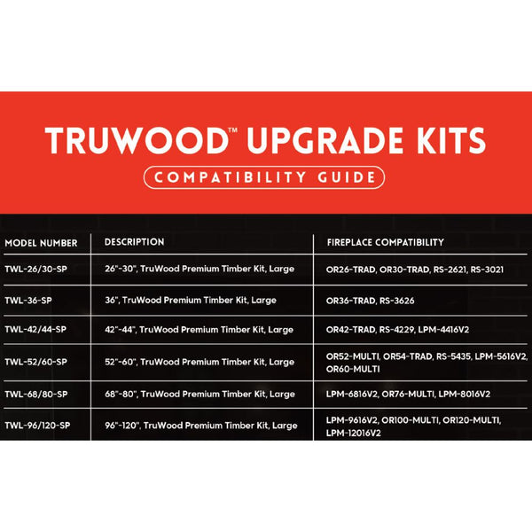 Modern Flames TruWood Compatibility Chart