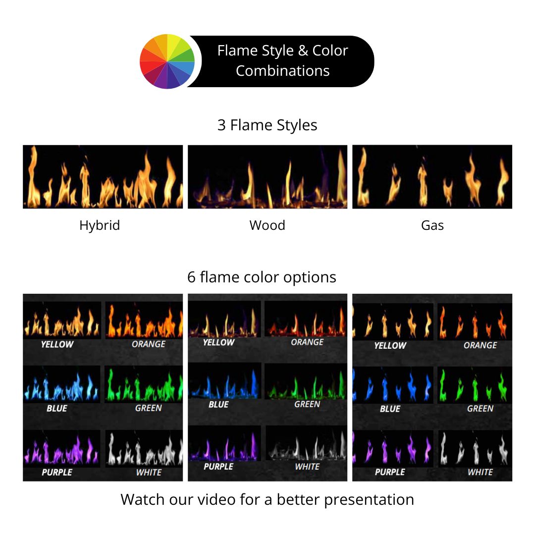 Modern Flames Orion Multi Smart Virtual Electric Fireplace Flame Styles and Colors