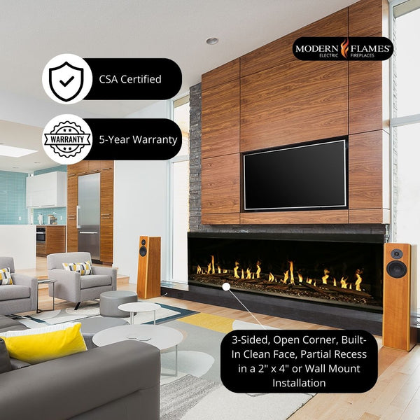 Modern Flames Orion Multi Smart Virtual Electric Fireplace  Installation and Warranty