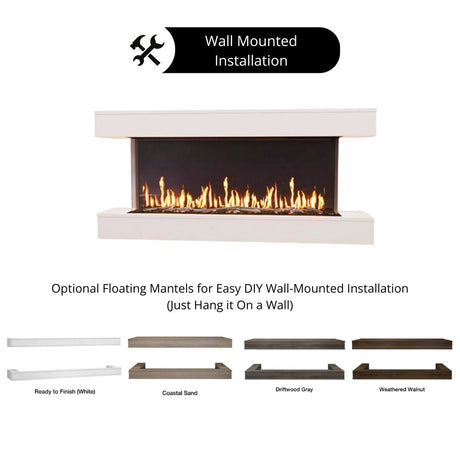 Modern Flames Orion Multi Smart Virtual Electric Fireplace Wall Mounted Installation