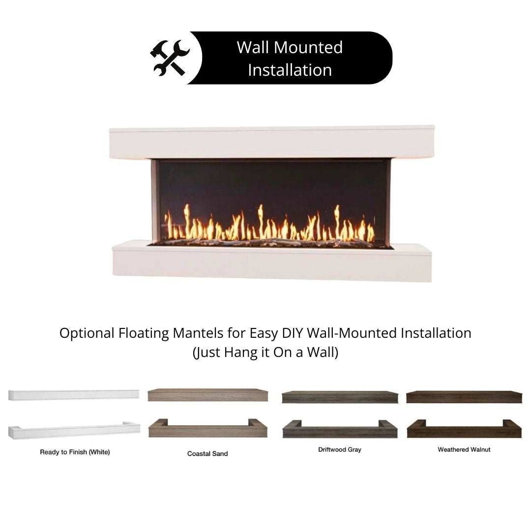 Modern Flames Orion Multi Smart Virtual Electric Fireplace Wall Mounted Installation