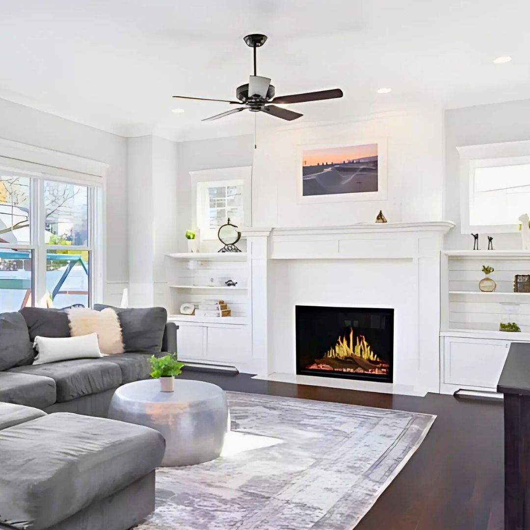 Modern Flames Orion Traditional in a living room