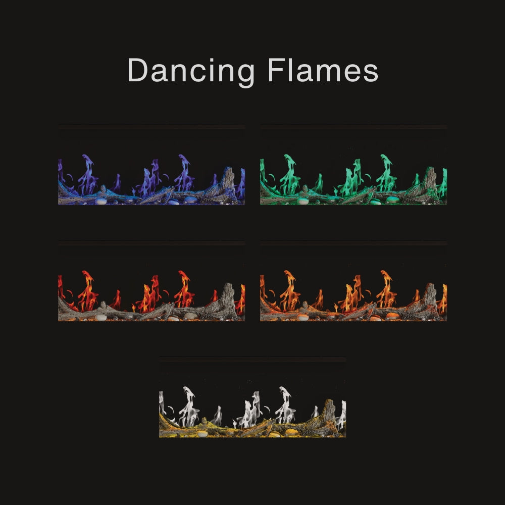 multicolored dancing flames