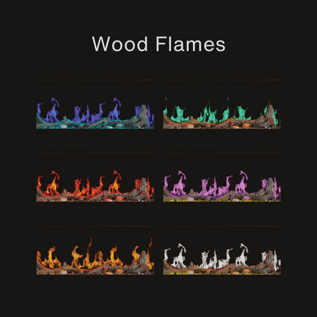multicolored wood flames