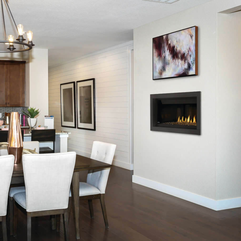 Napoleon Ascent Linear 42-Inch Gas Fireplace in Dining Room