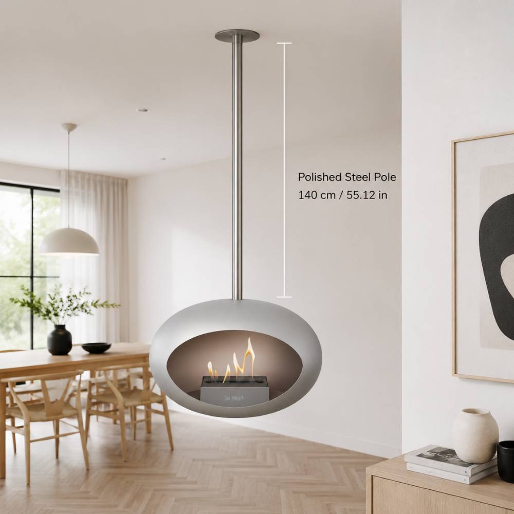 Nickel-Polished Steel Pole 140 cm 55.12 in 800229