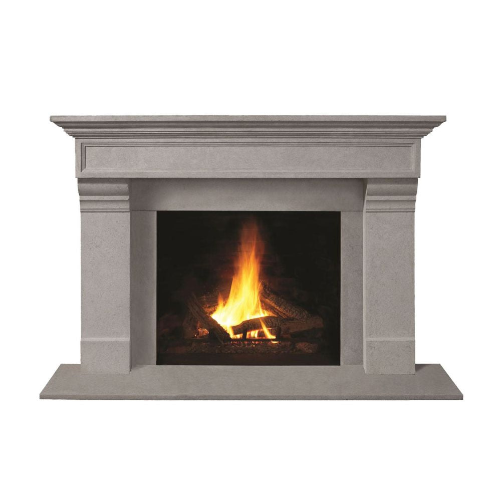 Omega 1111.556 GS 77-Inch Cast Stone Fireplace Mantel Surround in Ash