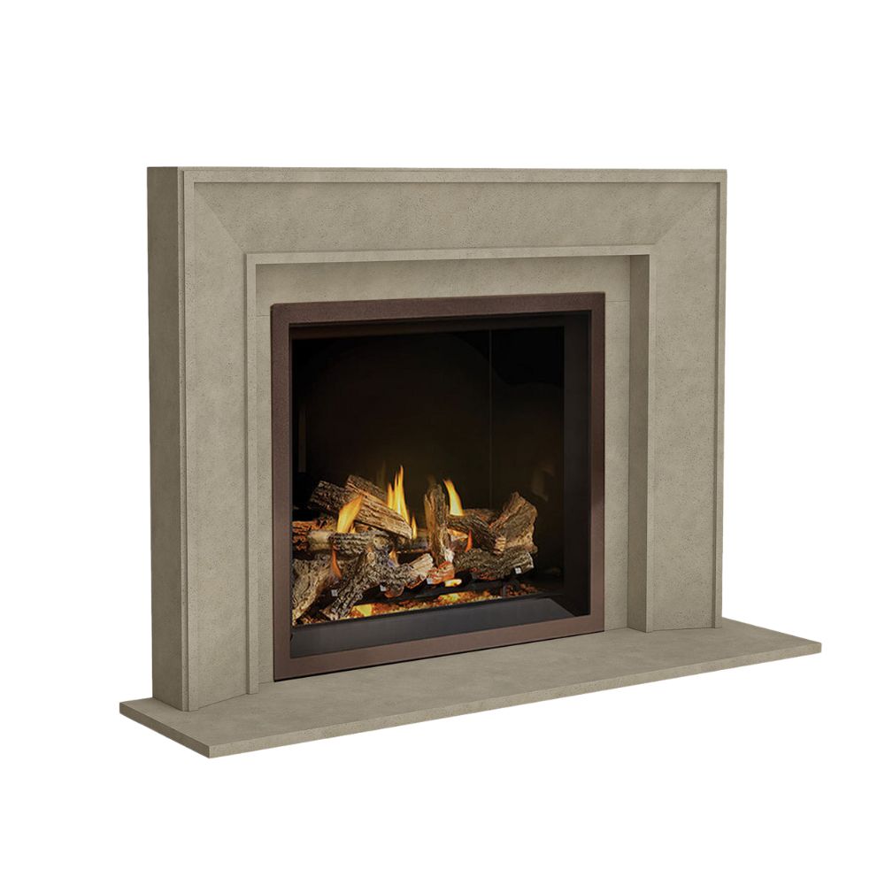 Omega 4116.8 GS Picture Frame Cast Stone Fireplace Mantel Surround in limestone