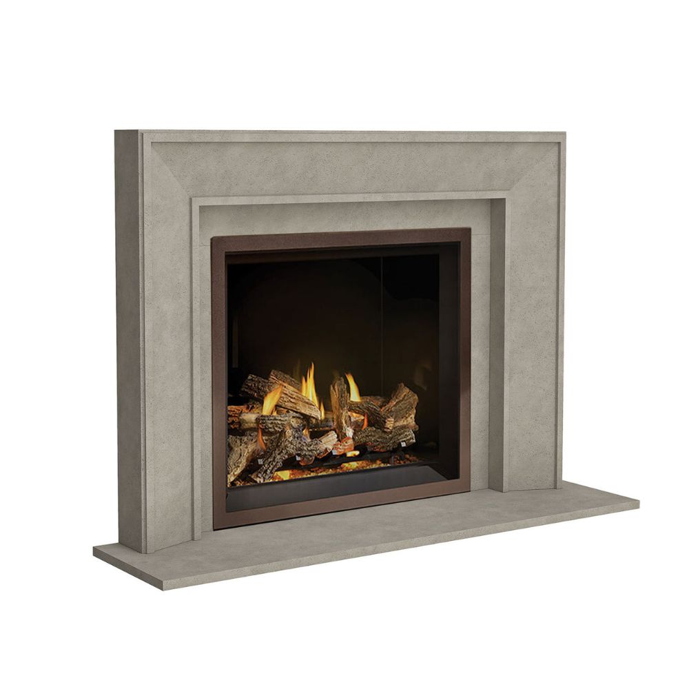Omega 4116.8 GS Picture Frame Cast Stone Fireplace Mantel Surround in ash