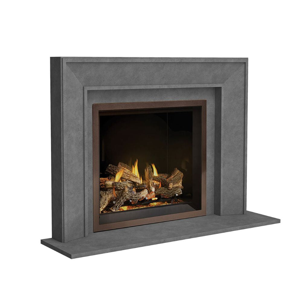 Omega 4116.8 GS Picture Frame Cast Stone Fireplace Mantel Surround in grey