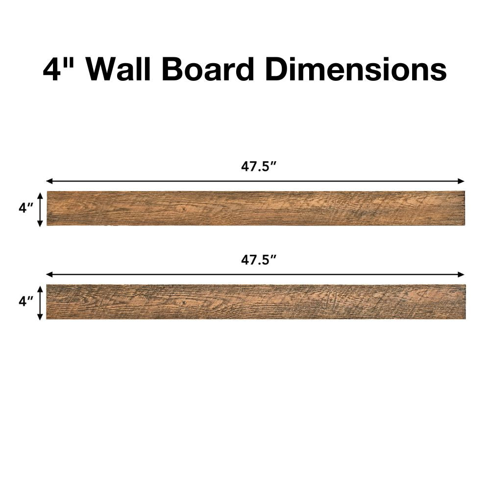 4" Pearl Mantels Honey Roast Wall Board Dimensions