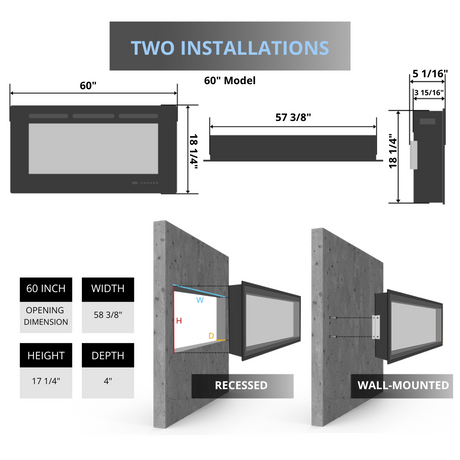 Simplifire Allusion Slim 60-Inch Electric Fireplace Installation