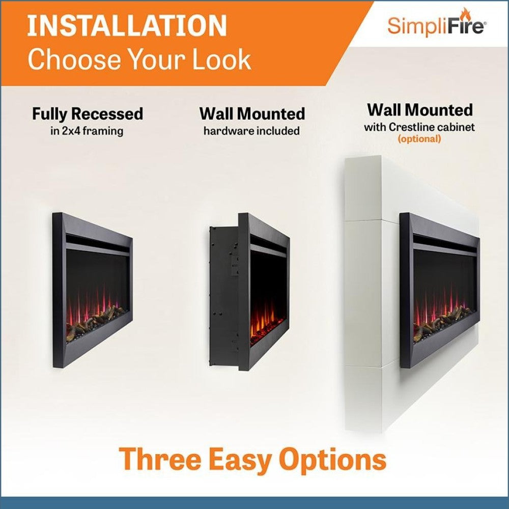 Simplifire Allusion Slim Electric Fireplace Installation Options