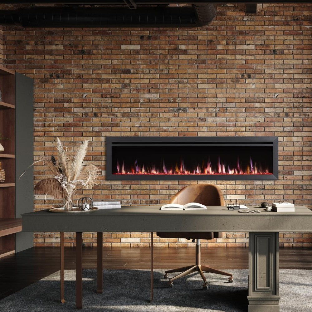 Simplifire Allusion Slim Electric Fireplace in Office Room