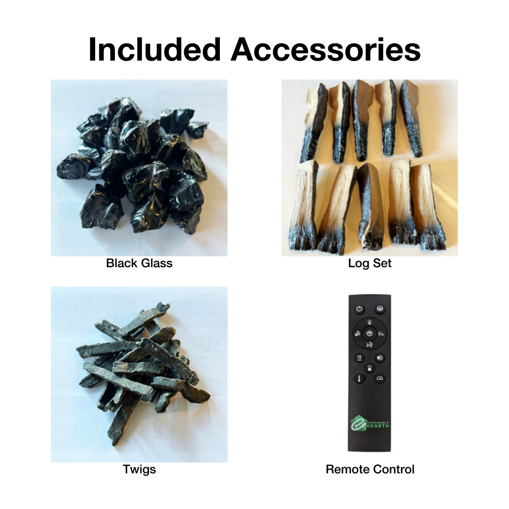 Sustainable Hearth Signal 3-Sided Linear Electric Fireplace Included Accessories