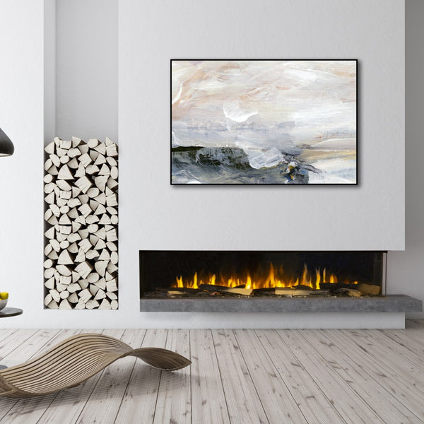 Sustainable Hearth Signal 80-Inch Corner Linear Electric Fireplace in Living Room