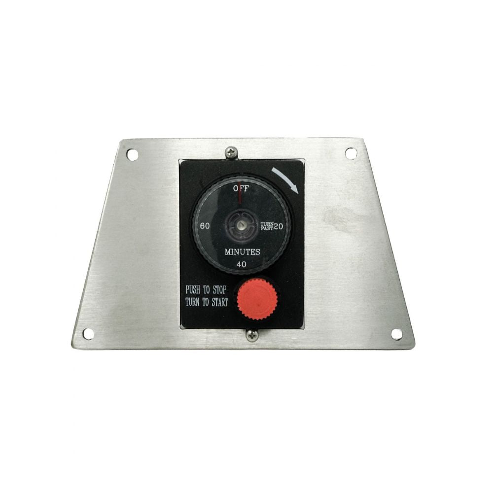Top Fires Gas Timer and Emergency Stop with trapezoid panel