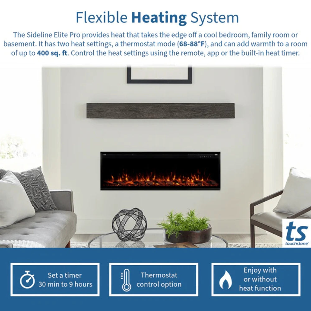 touchstone sideline elite pro fireplace features