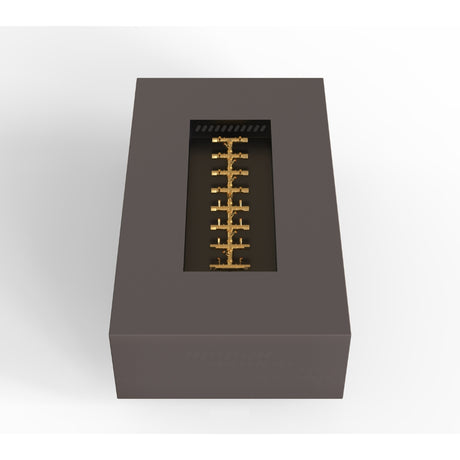 warming trends aon r60 rectangular fire pit table in charcoal with crossfire brass burner