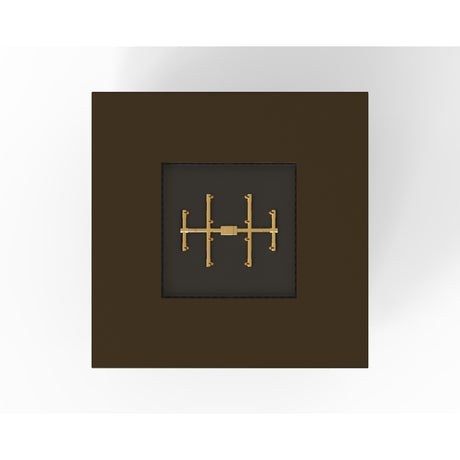 warming trends bronze square fire pit, top view