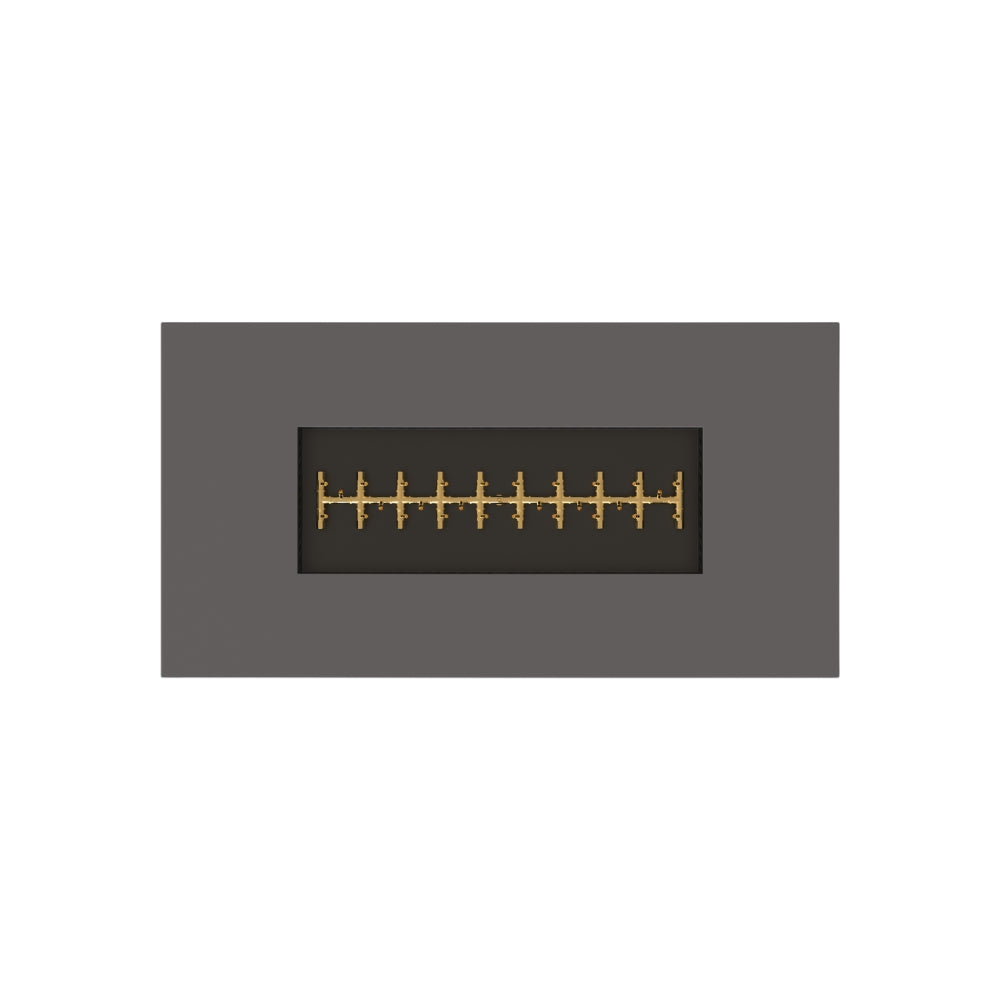 warming trends aon r72 rectangular fire pit table in charcoal, top view