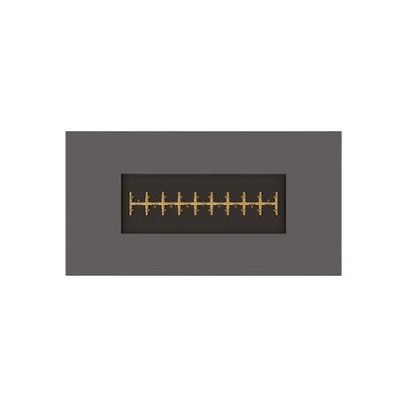 warming trends aon r72 rectangular fire pit table in charcoal, top view