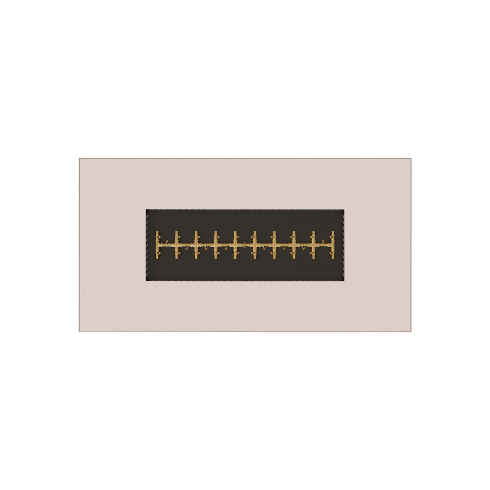 warming trends aon r72 rectangular fire pit table in white, top view