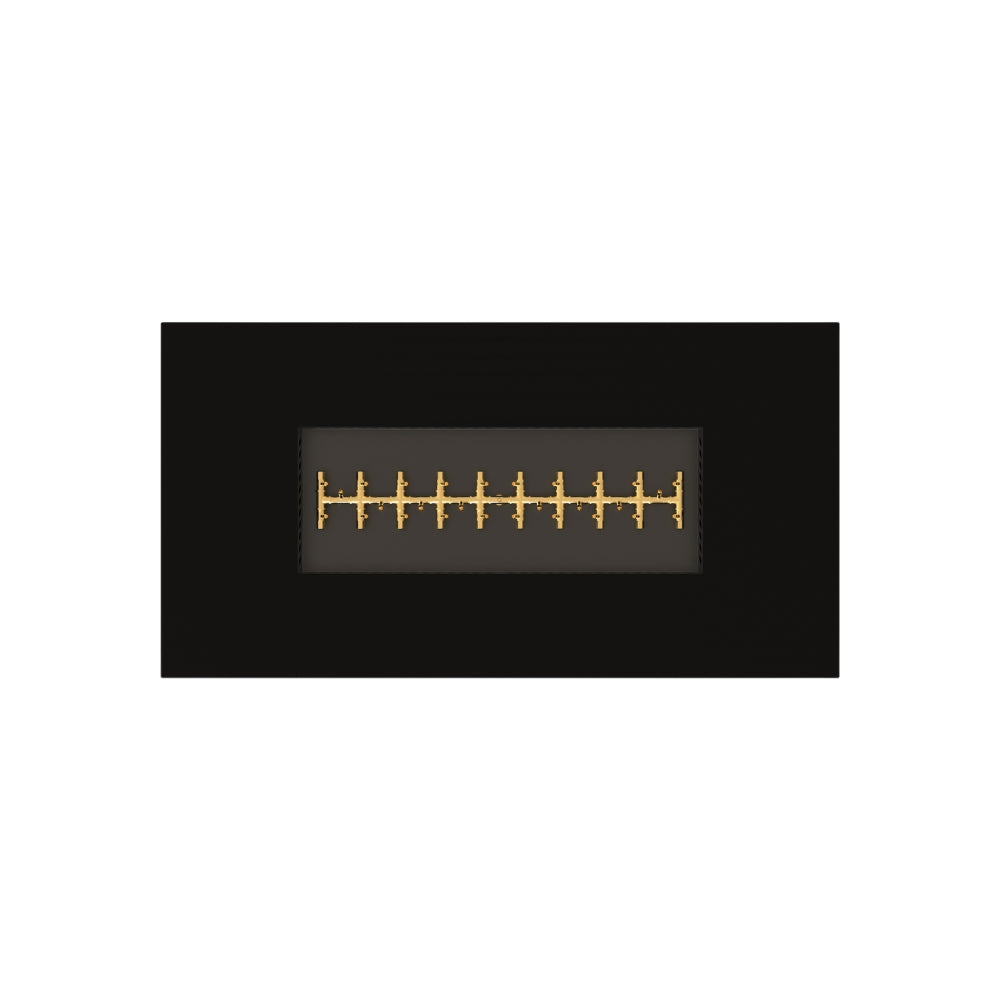 warming trends aon r72 rectangular fire pit table in black, top view