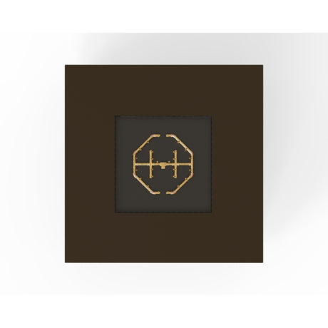 warming trends aon bronze square fire table, top view