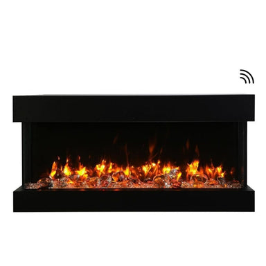 Amantii TRU-VIEW Slim IndoorOutdoor 3-Sided Smart Electric Fireplace