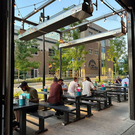 Calcana High Output Heaters in Restaurant Dining Area