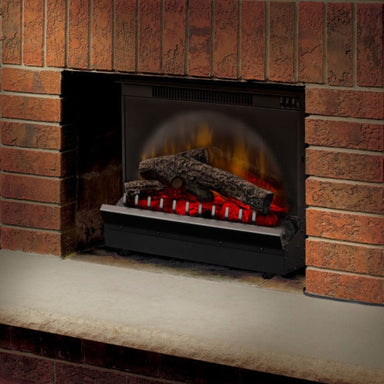 Dimplex 23-Inch Standard Insert Electric Firebox in a brick wall