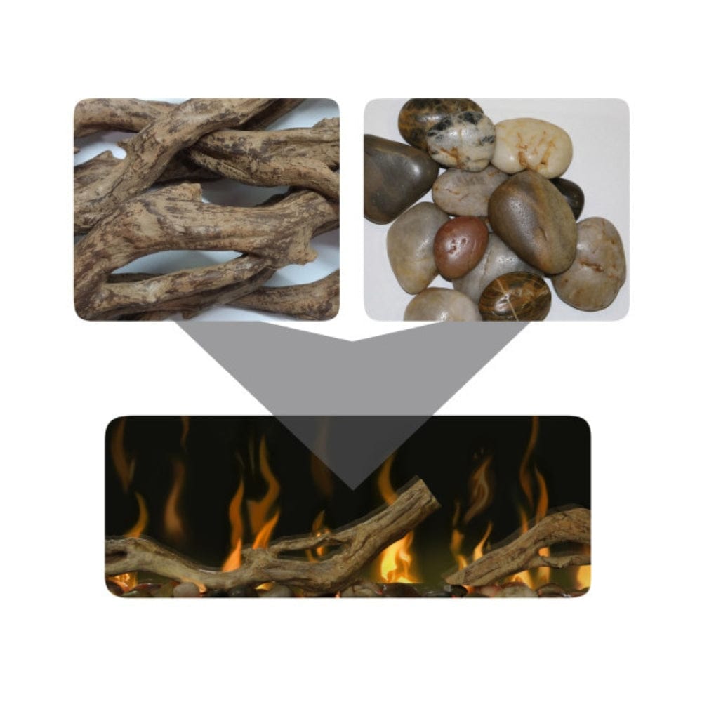 Dimplex Driftwood and River Rock Accessory Kit for Dimplex Linear Fireplaces