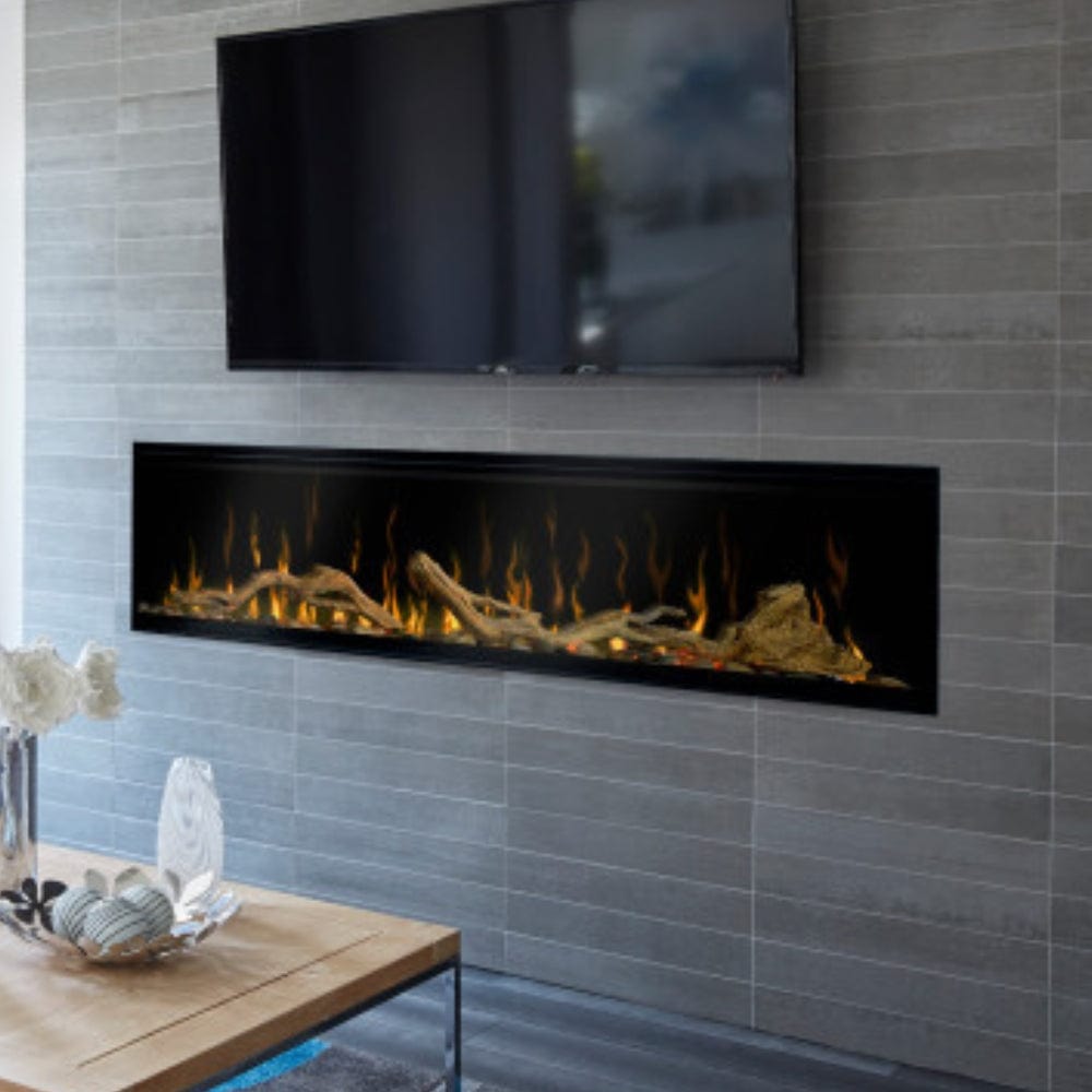 driftwood and stones for 74" fireplace