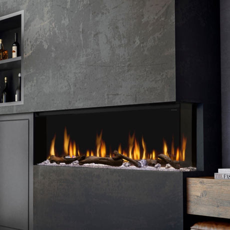 Dimplex Ignite XL Bold 60-Inch Electric Fireplace on a sleek black wall