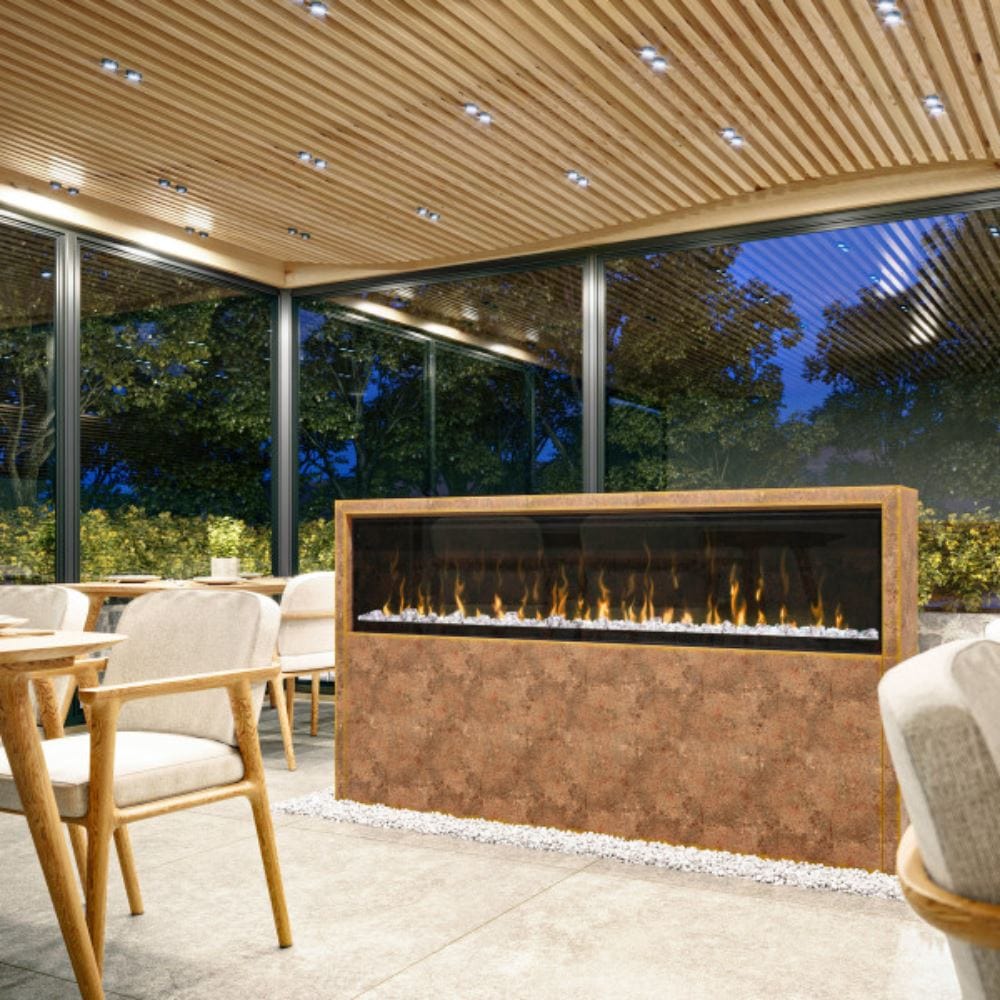 Dimplex IgniteXL 74-Inch Built-in Electric Fireplace at a restaurant