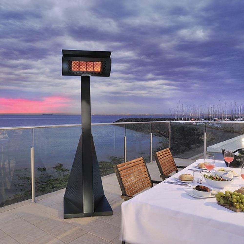 Dimplex Portable Outdoor Propane Infrared Patio Heater on a terrace