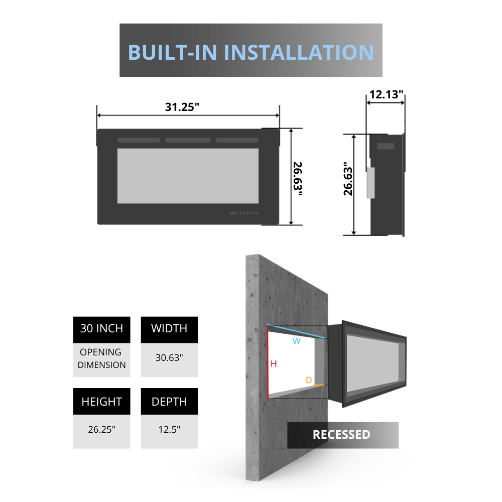 Dimplex Revillusion 30-Inch Firebox Specs