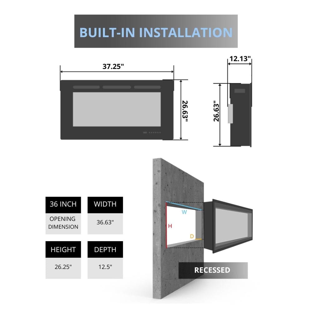 Dimplex Revillusion 36-Inch Firebox Specs