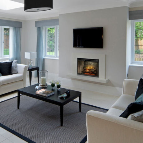 dimplex revillusion 36-inch built-in electric firebox in transitional styled room