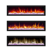 Controllable intensities of red, yellow, and white flames.