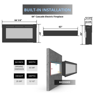 Dynasty Melody 64-Inch Electric Fireplace Specs