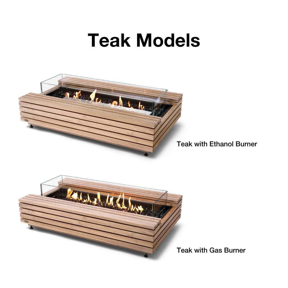 EcoSmart Fire Cosmo 50-Inch Rectangular Fire Pit Table teak models