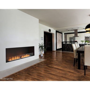 EcoSmart Fire Flex Single Sided Ethanol Firebox in dining room