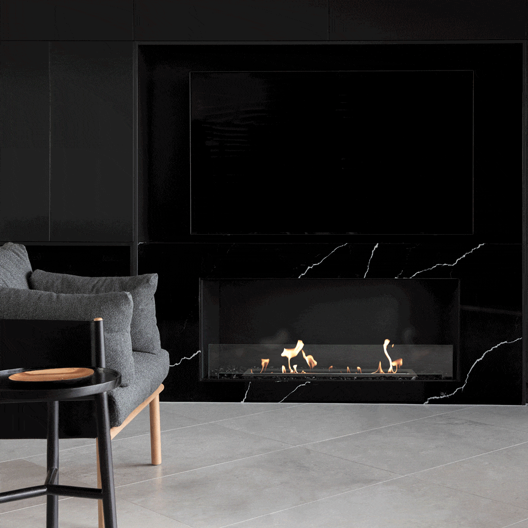 EcoSmart Fire Flex Single Sided Ethanol Firebox with moving fire