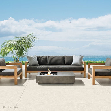 EcoSmart Fire Manhattan 50 Compact Rectangular Fire Pit Table by the beach