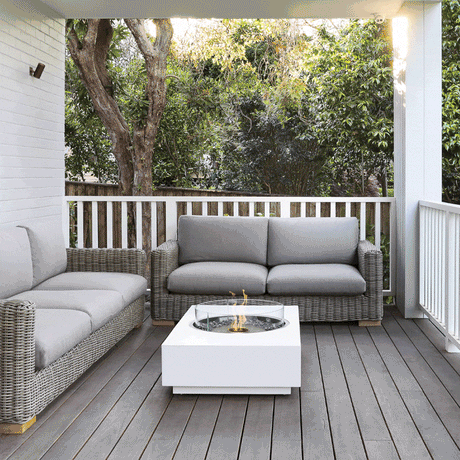 EcoSmart Fire Martini 50-Inch Rectangular Fire Pit Table with moving fire