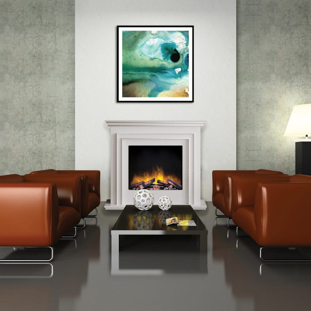 Flamerite Capella Suite Electric Fireplace in a contemporary living room
